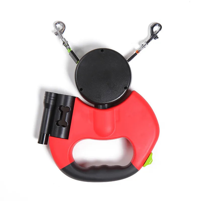 Dual Retractable Reflective Dog Leash