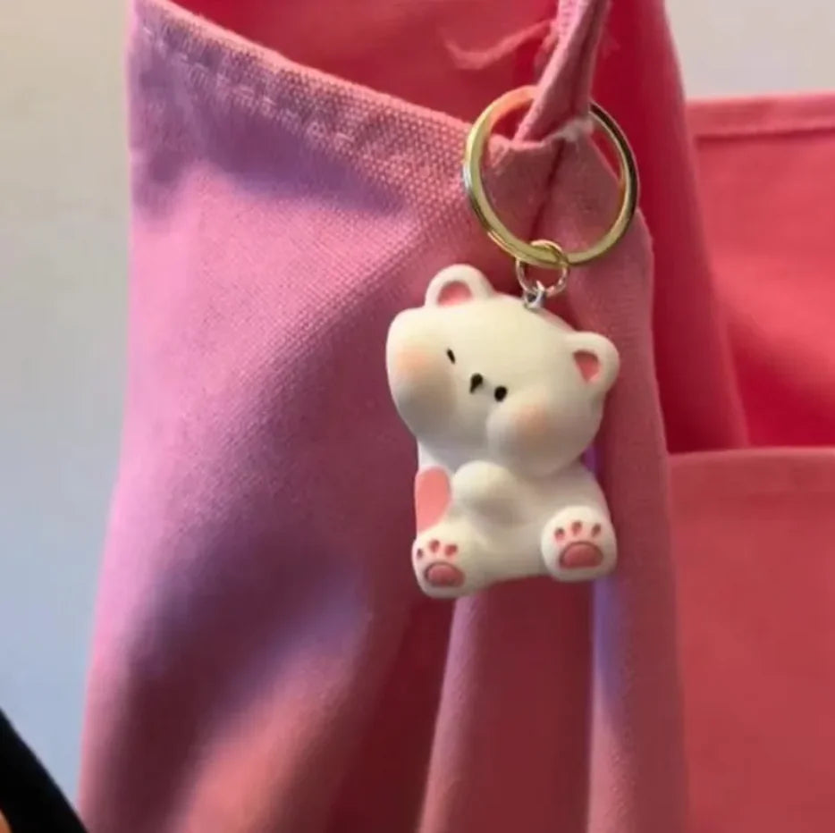 Cute Bear Couple Keychain — Magnetic Love Set 💞