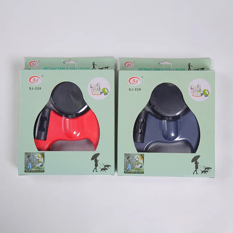 Dual Retractable Reflective Dog Leash