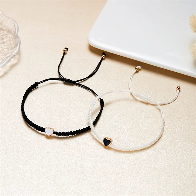 Heart-Shaped Woven Couple Bracelet